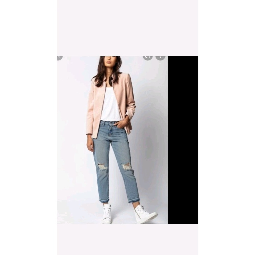 Zadig & Voltaire Volly Velours Velvet Blazer Open Front Pink Size Small? See Msr